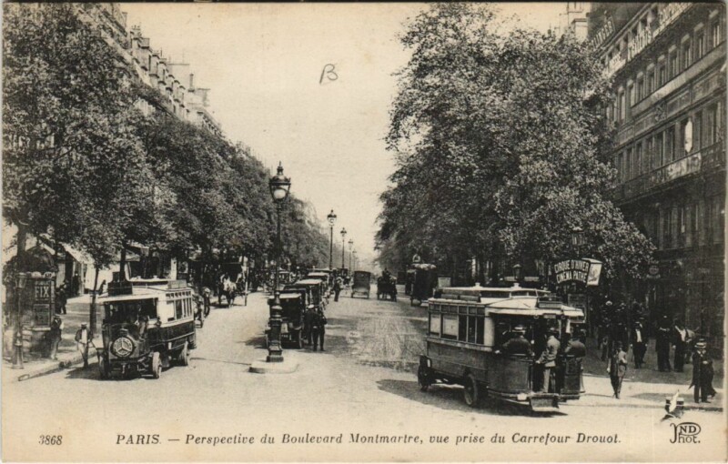 Carte postale ancienne Paris 2e Boulevard Montmartre