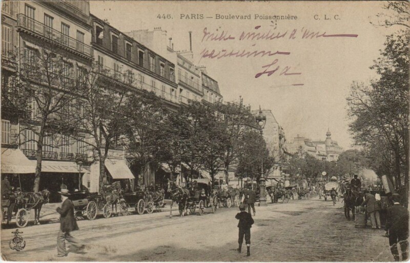 Carte postale ancienne Paris 2e Boulevard Poissonniere