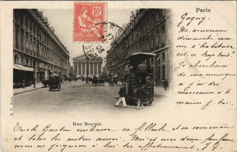 Carte postale ancienne Paris 2e Rue Royale