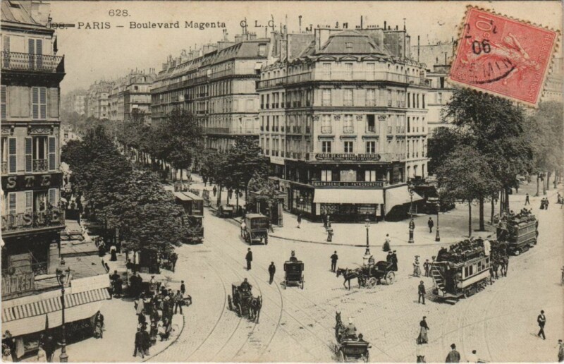 Carte postale ancienne Paris 10e - Boulevard Magenta à Paris 10e