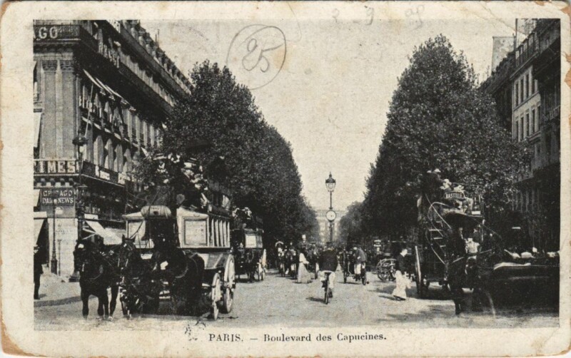 Carte postale ancienne Paris 2e Boulevard des Capucines