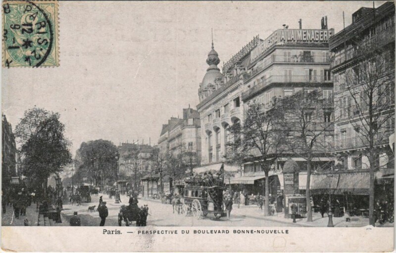 Carte postale ancienne Paris 2e Boulevard Bonne-Nouvelle