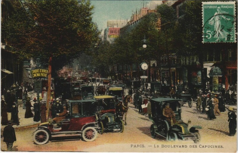 Carte postale ancienne Paris 2e Boulevard des Capucines