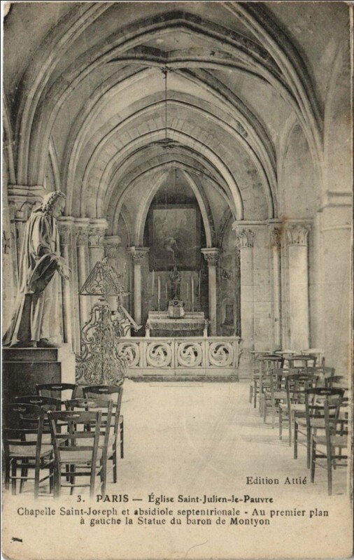 Carte postale ancienne Paris 5e Saint-julien-le-Pauvre