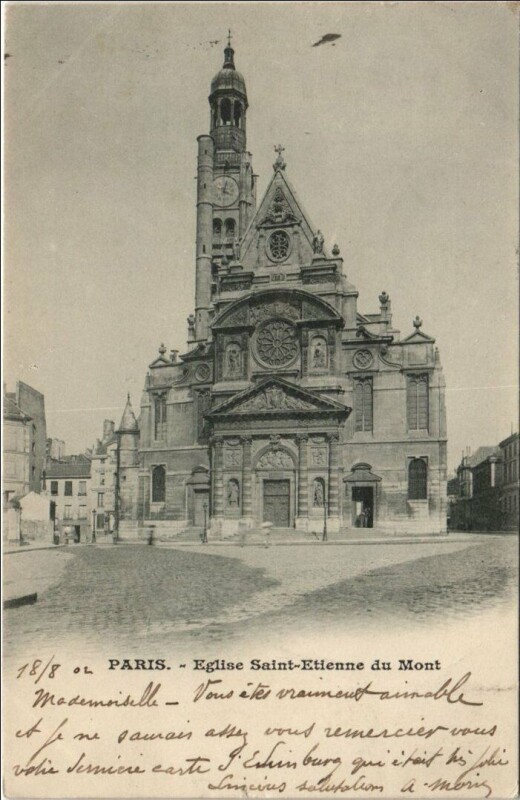 Carte postale ancienne Paris 5e Saint-Etienne-du-Mont
