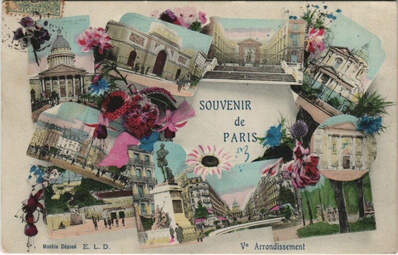 Carte postale ancienne Paris 5e Souvenir