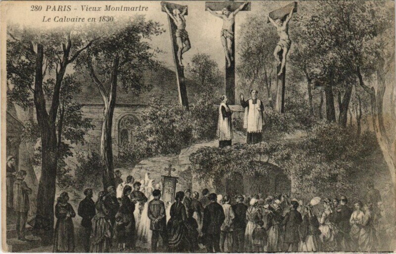 Carte postale ancienne Vieux Montmartre - Le Calvaire en 1830 à Paris 18e