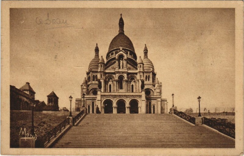 Carte postale ancienne Paris 18e Montmartre Le Sacré-Coeur