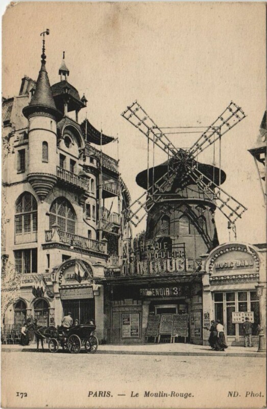 Carte postale ancienne Le Moulin Rouge à Paris 18e