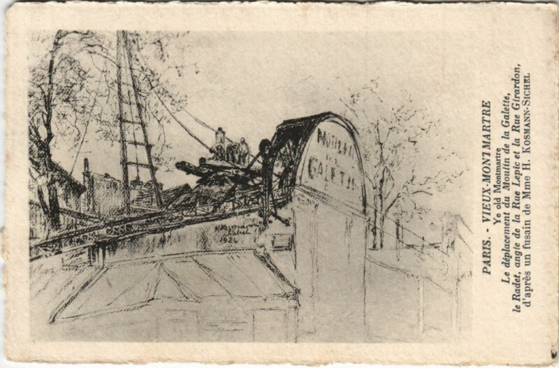Carte postale ancienne Paris 18e Montmartre Moulin de la Galette