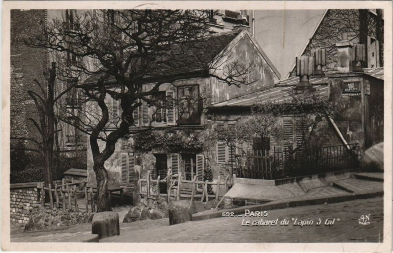 Carte postale ancienne Le cabaret du Lapin à Gil à Paris 18e