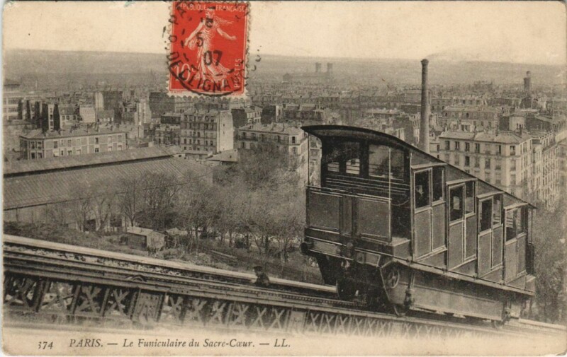 Carte postale ancienne Le Funiculaire du Sacré-Coeur à Paris 18e