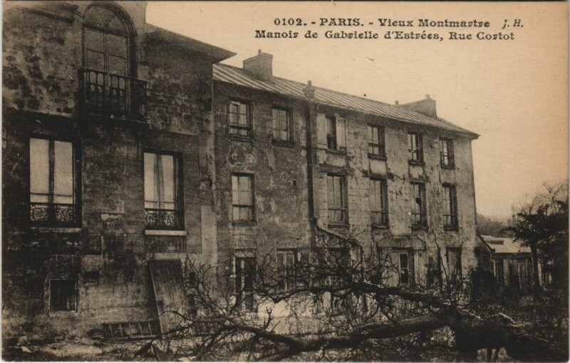 Carte postale ancienne Vieux-Montmartre - Manoir de Gabrielle d'Estrées, rue Cortot à Paris 18e