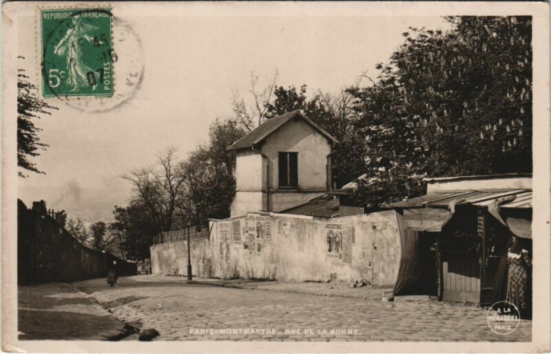 Carte postale ancienne Paris 18e Montmartre Rue de la Bonne