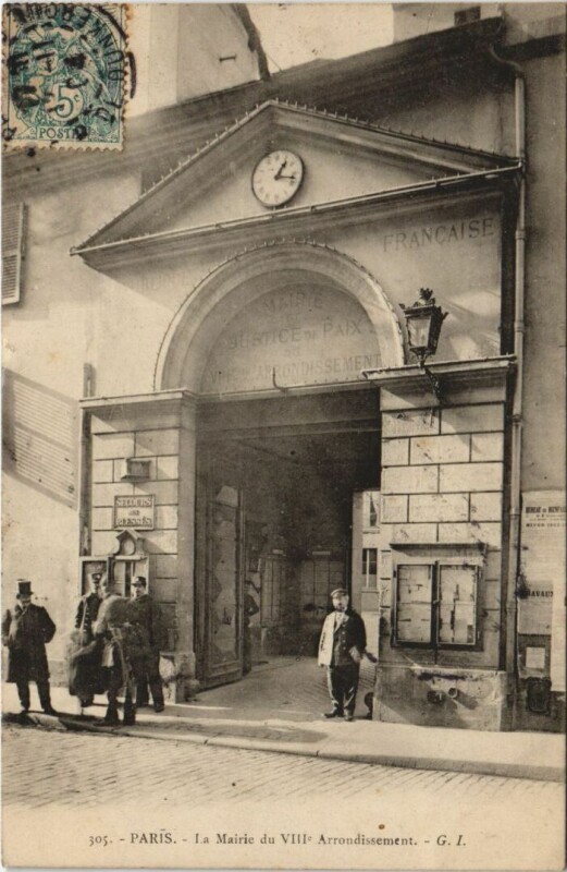 Carte postale ancienne Paris 8e La Mairie