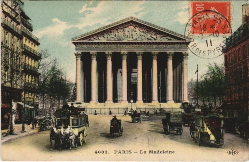 Carte postale ancienne Paris 8e La madeleine