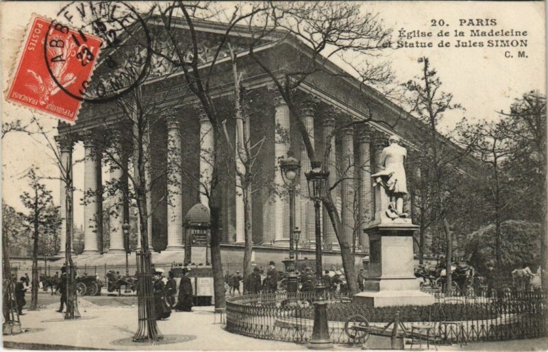 Carte postale ancienne Paris 8e La madeleine