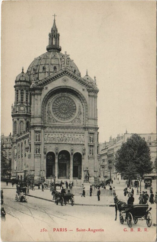 Carte postale ancienne Paris 8e Eglise Saint-Augustine à Saint-Augustin