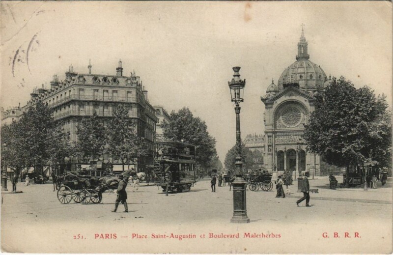 Carte postale ancienne Paris 8e Eglise Saint-Augustine à Saint-Augustin