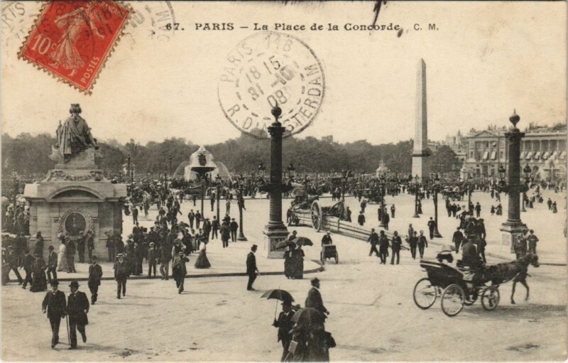 Carte postale ancienne Paris 8e Place de la Concorde