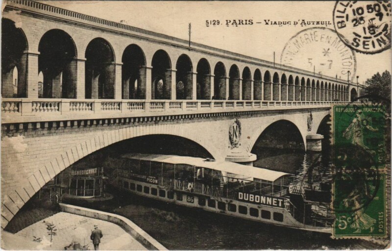 Carte postale ancienne Paris 16e Viaduc d'Auteuil