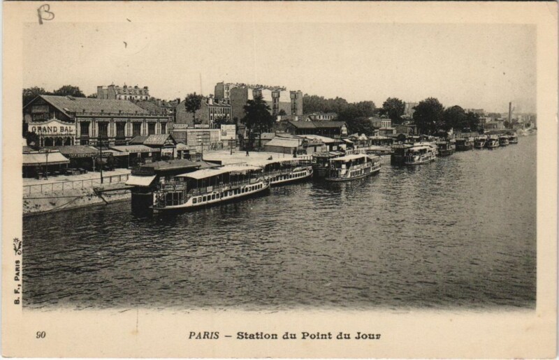 Carte postale ancienne Station du Point du Jour à Paris 15e