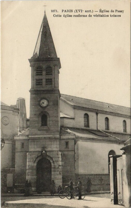 Carte postale ancienne Eglise de Passy à Paris 16e