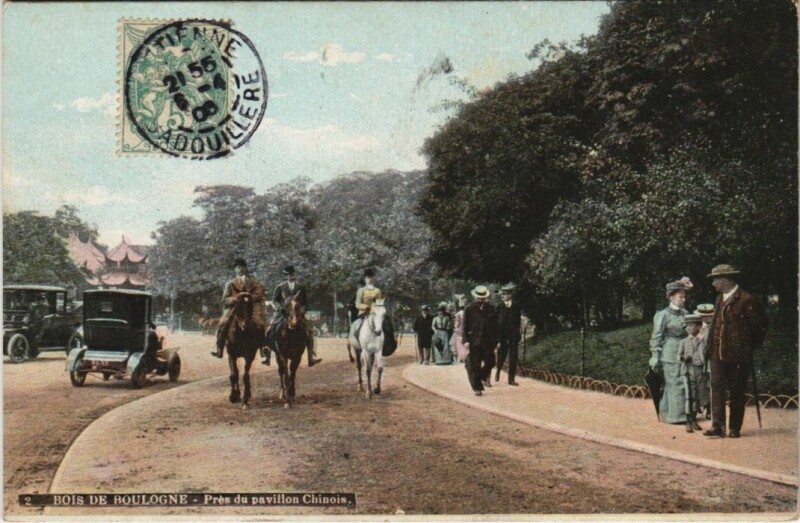 Carte postale ancienne Bois de Boulogne - Près du pavillon Chinois à Paris 16e