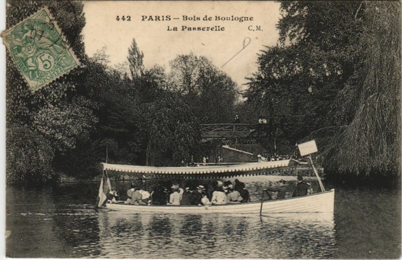 Carte postale ancienne Bois de Boulogne - La Passerelle à Paris