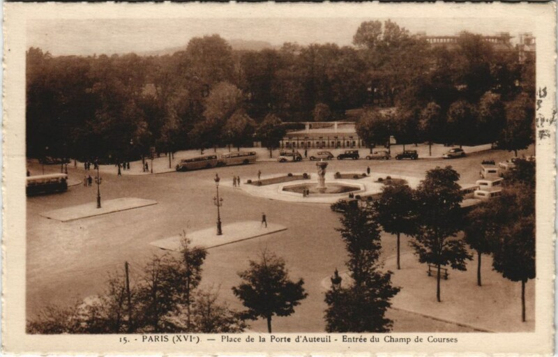 Carte postale ancienne Paris 16e Place de la Porte d'Auteuil