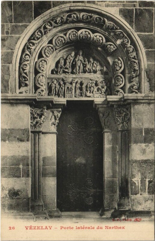Carte postale ancienne Vezelay Porte Laterale du Narthex