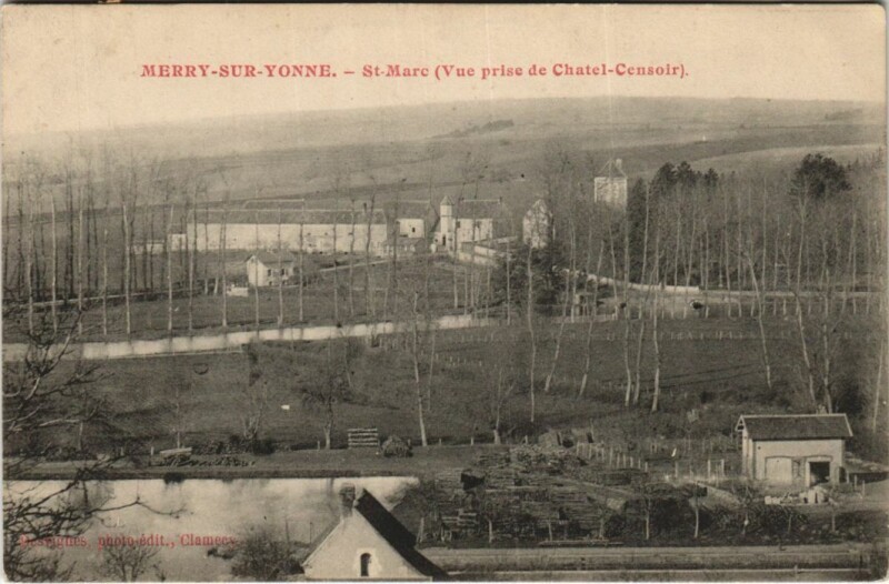 Carte postale ancienne Merry-sur-Yonne Saint-Marc - Vue prise de Chatel-Censoir à Merry-sur-Yonne