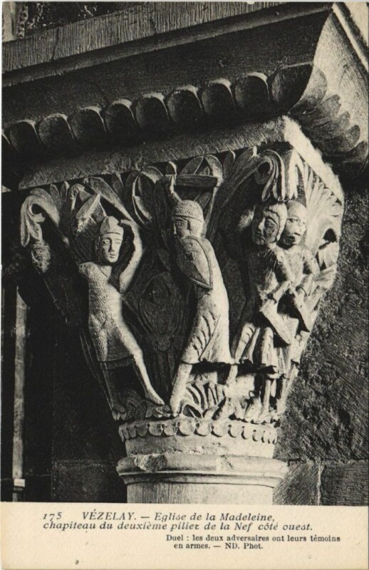 Carte postale ancienne Vezelay Eglise de la Madeleine - Chapiteau du Deuxieme Pilier