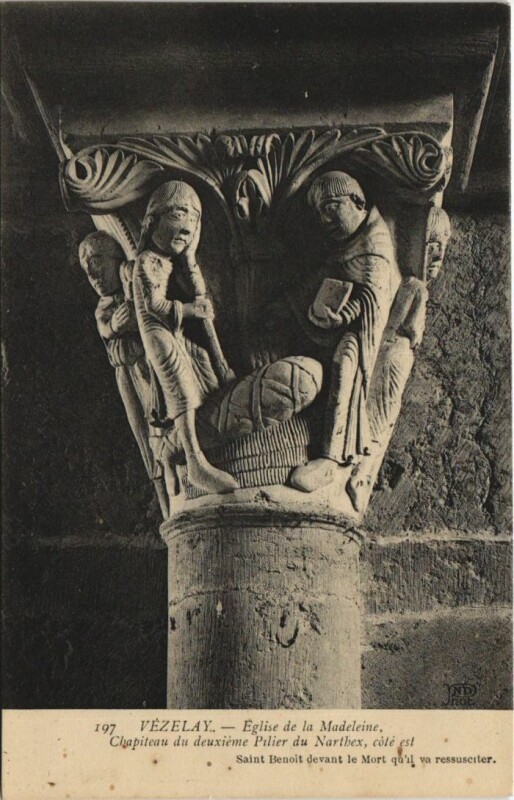 Carte postale ancienne Vezelay Eglise de la Madeleine - Chapiteau du Deuxieme Pilier