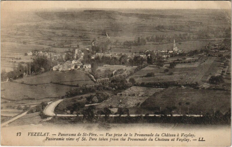 Carte postale ancienne Vezelay Panorama de Saint-Pere
