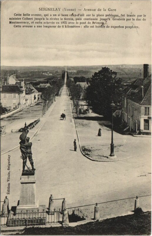 Carte postale ancienne Seignelay Avenue de la Gare à Seignelay