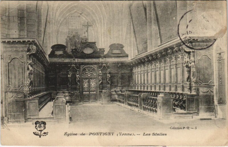 Carte postale ancienne Pontigny Eglise - Les Stalles à Pontigny
