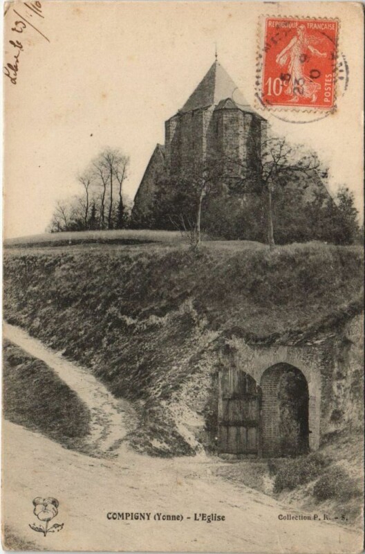 Carte postale ancienne Compigny L'Eglise à Compigny