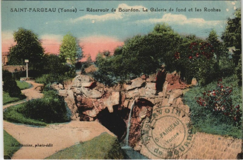 Carte postale ancienne Saint-Fargeau Reservoir de Bourdon - Galerie de Fond - Les Roches à Saint-Fargeau