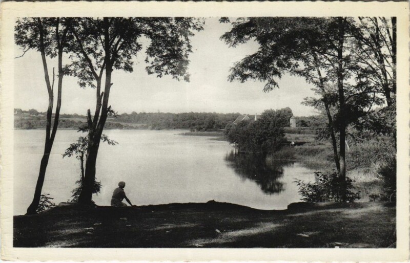 Carte postale ancienne Saint-Fargeau Le Lac de Bourdon - Un Coin de la Garenne à Saint-Fargeau