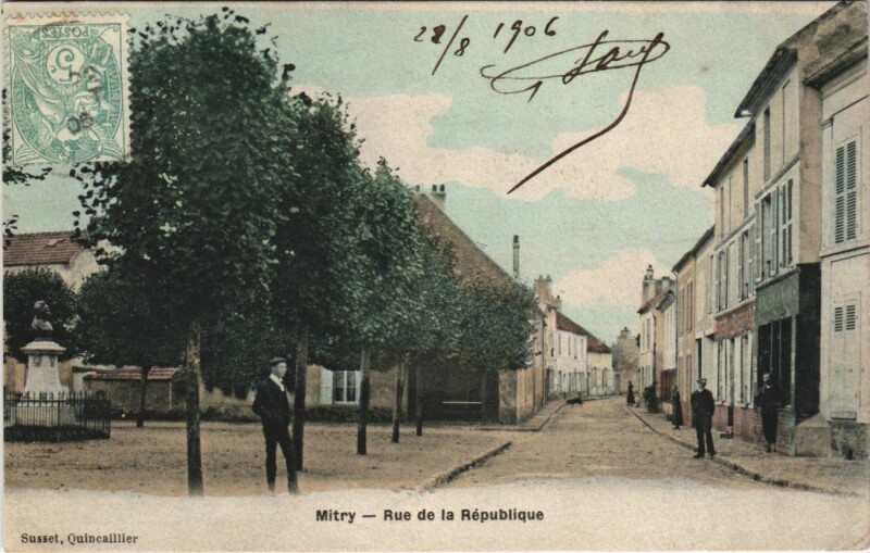 Carte postale ancienne Mitry Rue de la République