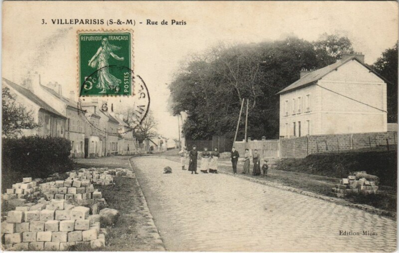 Carte postale ancienne Villeparisis Rue de paris à Villeparisis