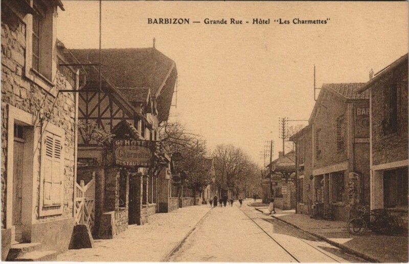 Carte postale ancienne Barbizon Grande Rue hotel les Charmettes à Barbizon