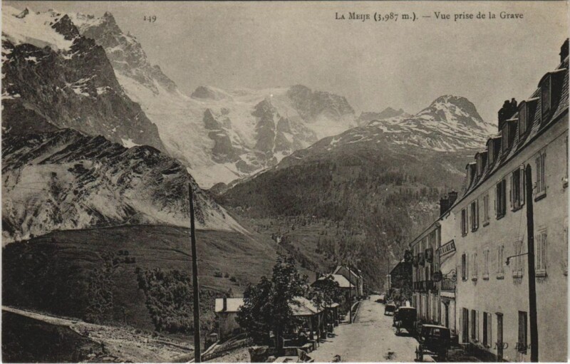 Carte postale ancienne La Grave La Meije - Vue prise de la Grave à La Grave