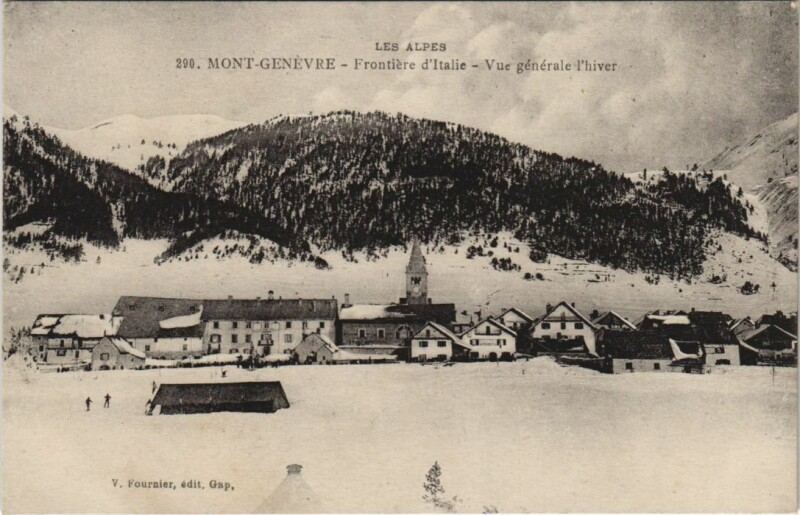 Carte postale ancienne Montgenevre Vue Generale d'Hiver