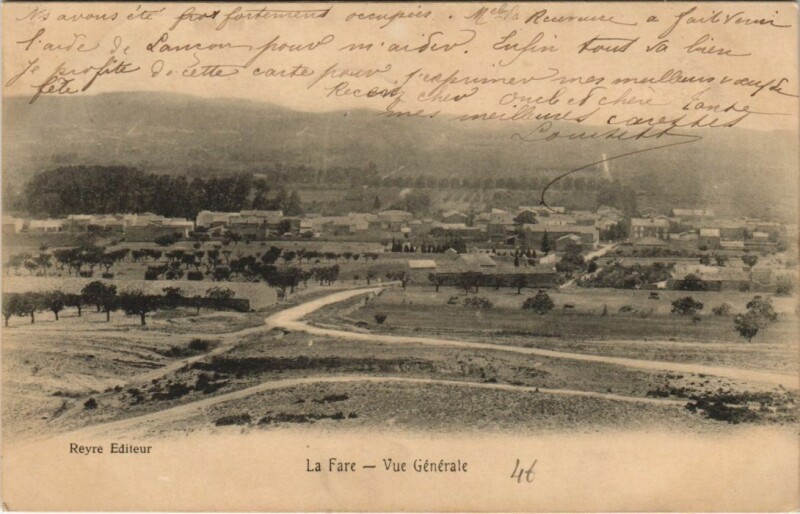 Carte postale ancienne La Fare Vue Generale