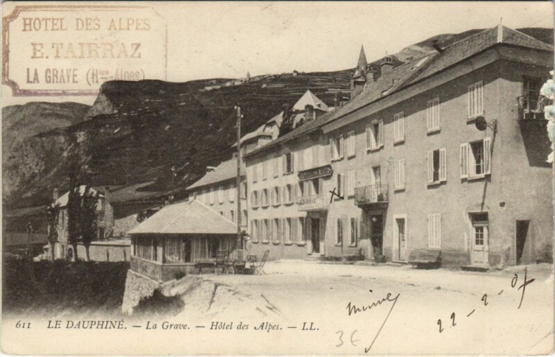 Carte postale ancienne La Grave Hotel des Alpes à La Grave