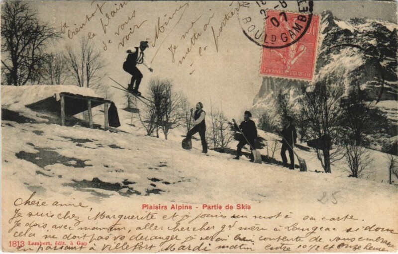 Carte postale ancienne Plaisirs Alpins - Partie de Siks