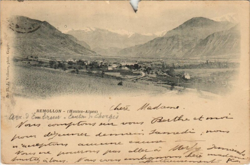 Carte postale ancienne Remollon Vue Panoramique à Remollon