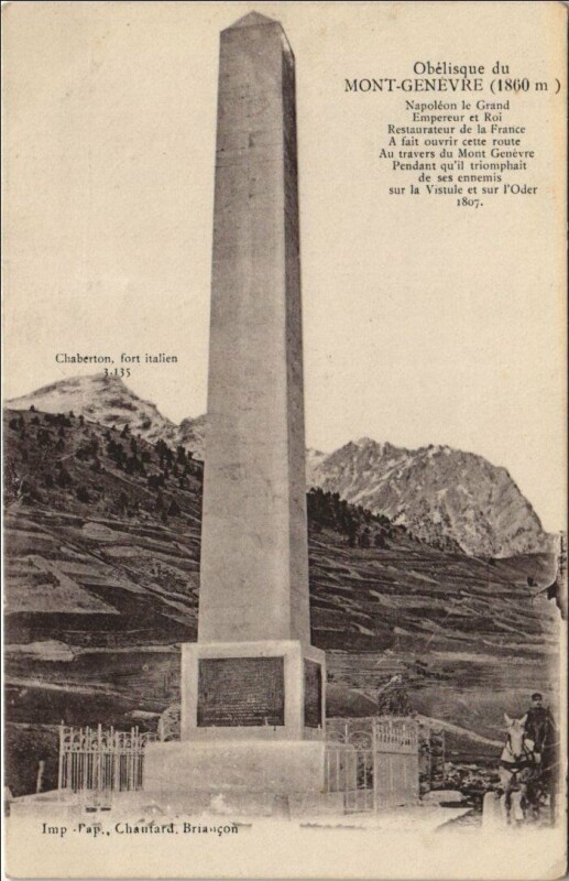 Carte postale ancienne Montgenevre Obelisque du Mont-Genevre